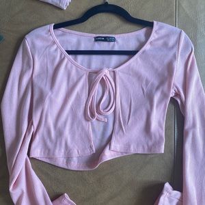 Pink tie top